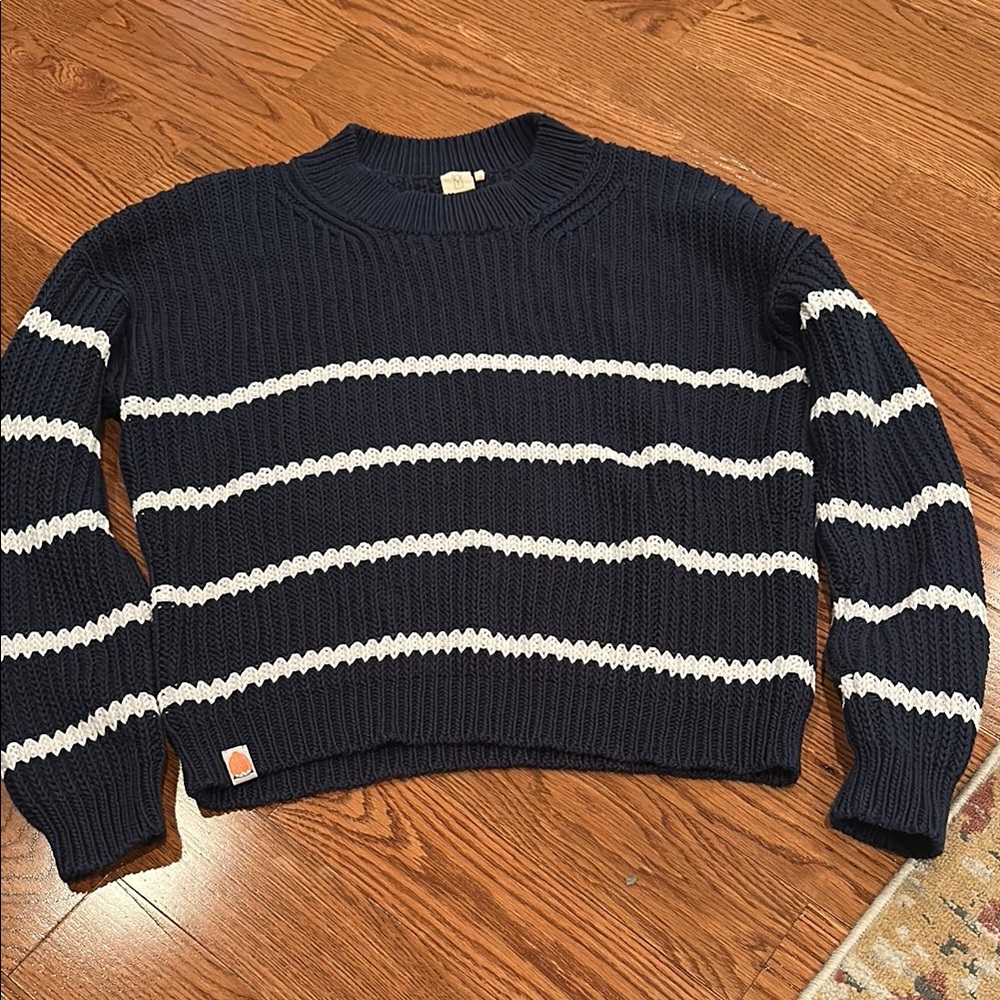 Navy and White Striped Sweater